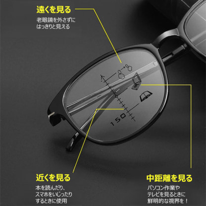 Eterlens 女性用ブルーライトカット多焦点老眼鏡-Eterlens