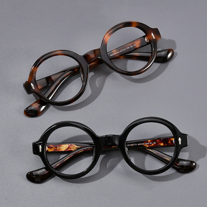 Eterlens｜レトロ風ラウンドフレームアセテート製メガネ｜クラシックファッション｜オーダー