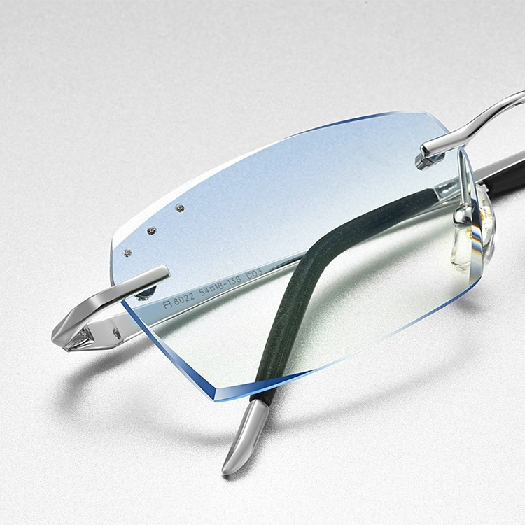 ダイヤモンドカットブルーレンズリムレス老眼鏡｜ブルーライトカット｜ビジネス風 | Rimless BlueGuard - 商品画像 4/8