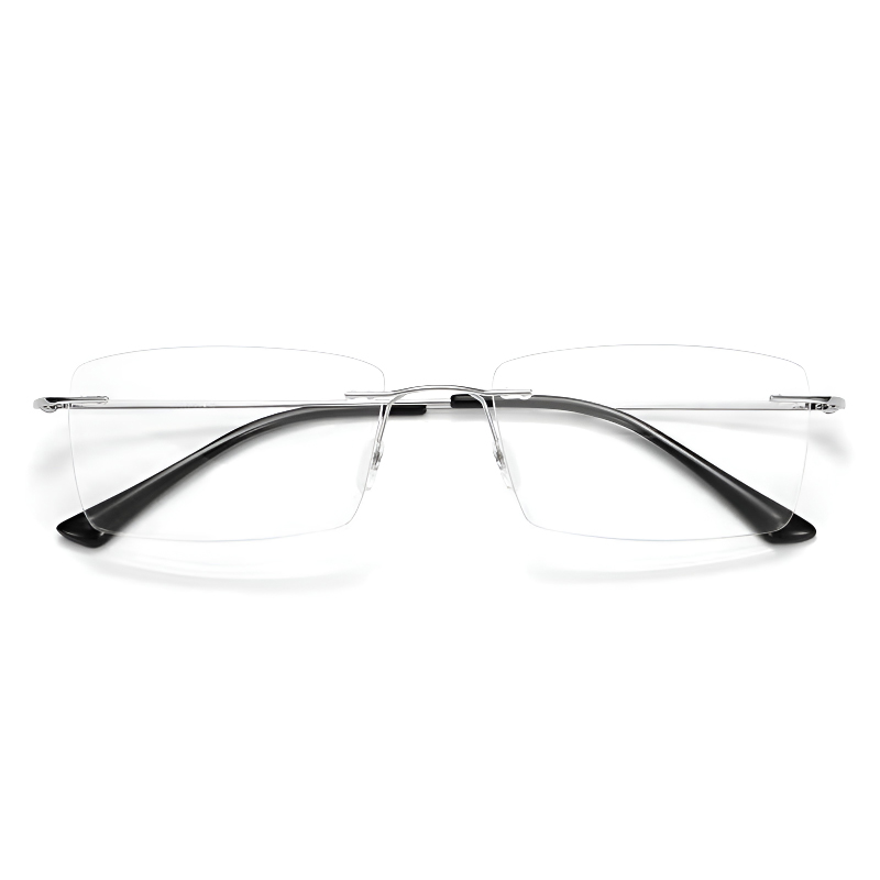 チタン製フレームレスブルーライトカット老眼鏡