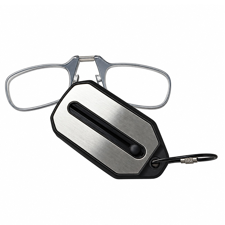【超軽量4.3g・UVカット】Eterlens 鼻クリップ式リーディンググラス｜滑りにくいノーズパッド｜キーホルダー付き・持ち運び便利