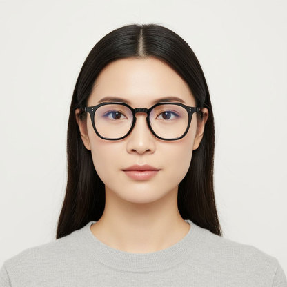 Eterlens｜レトロな多角形ウェリントン型メガネ｜度付き対応｜素顔に映える一本