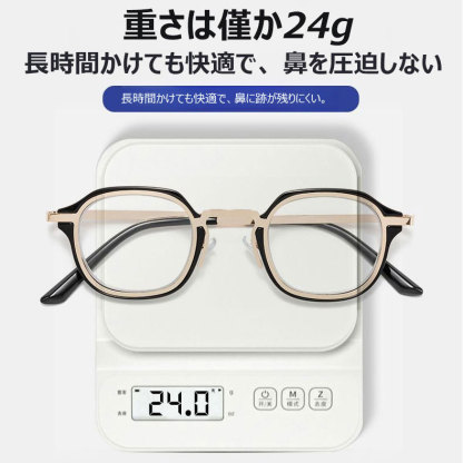 Eterlens レトロ風ラウンドフレームブルーライトカットメガネ-Eterlens