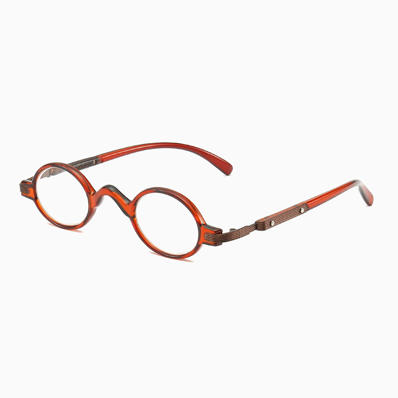 【ヴィンテージ風・オーバル型】Eterlens｜レトロなオーバルフレーム｜21g軽量PC素材｜ブルーライトカット老眼鏡｜書道や読書におすすめ│落ち着いた印象を演出