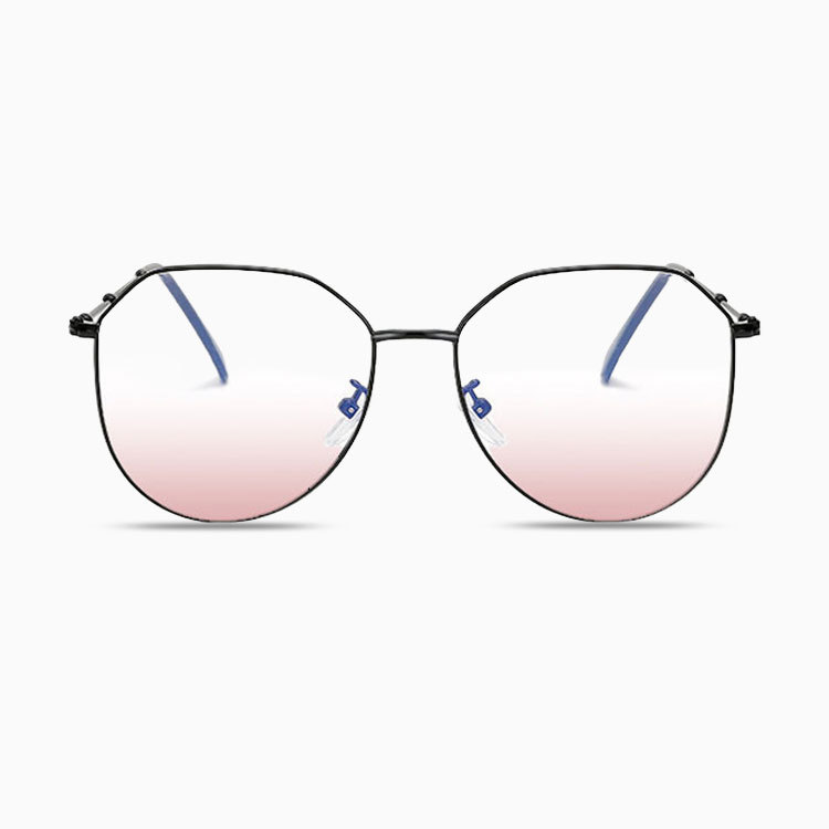 Eterlens|金属チークカラーレンズメガネ|小顔効果ブルーライトカット|上質なビッグフレーム