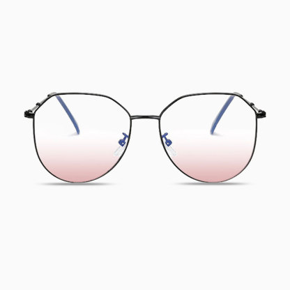 Eterlens|金属チークカラーレンズメガネ|小顔効果ブルーライトカット|上質なビッグフレーム