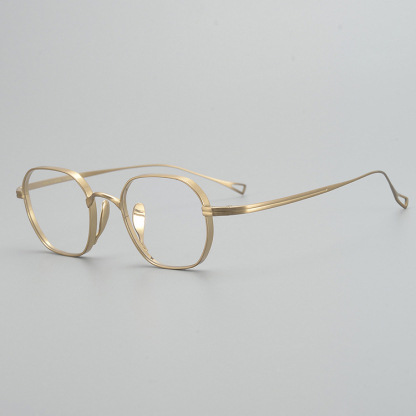 【小顔効果・個性的デザイン】Eterlens オーダーメイドメガネ 多角形 | 超軽量 9.7g 纯チタンフレーム | 度付き対応・幾何学モダン・男女兼用