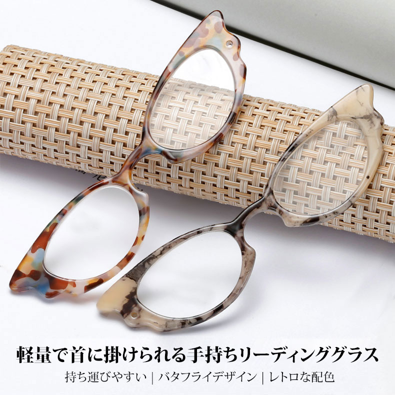 【置き忘れを防ぐ・9g】Eterlens | 首掛け老眼鏡・クラシックなオーバル型【Neck-Hang】| 紛失防止 | 持ち運び便利  | TR素材・優しい印象 - 商品画像 2/10 (Round FoldLite)