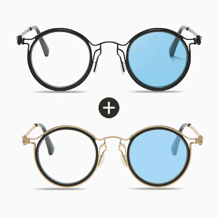 【調光機能・遠近両用】Eterlens |レトロな鯖江風 | サンドイッチ構造のフレーム |クラシックレトロ 小顔効果 |スマート調光 | 近くも遠くもこれ一本| 2色展開