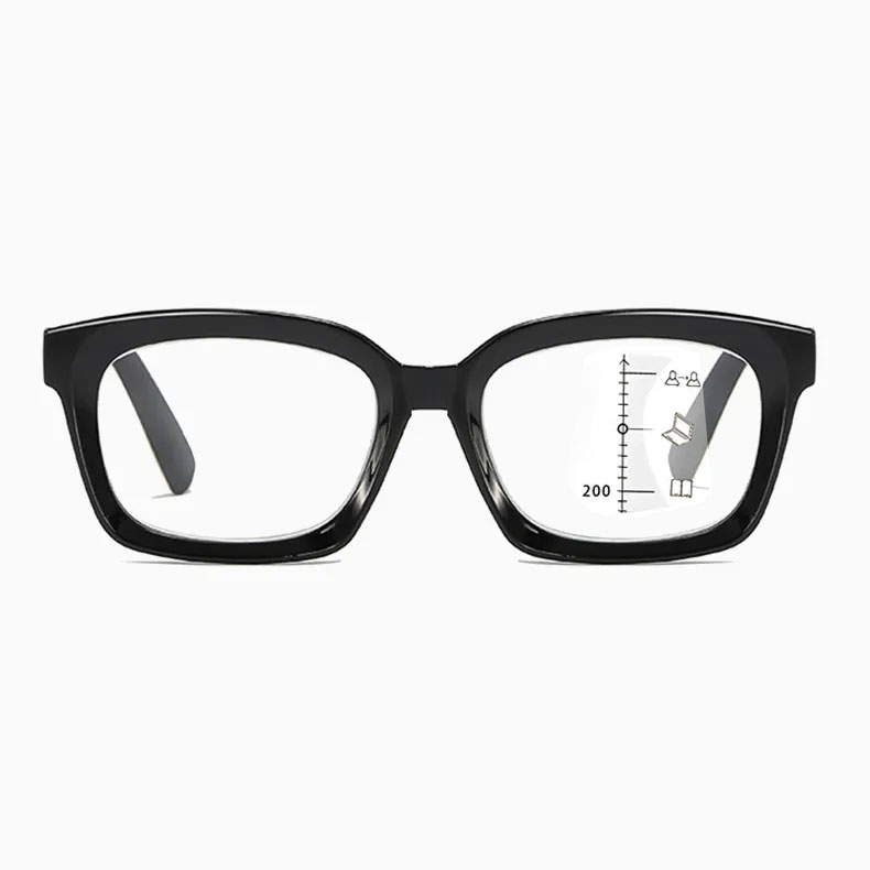 Eterlens 知性の窓｜ブルーライトカット老眼鏡ビッグフレームウェリントン型男女兼用累進多焦点老眼鏡