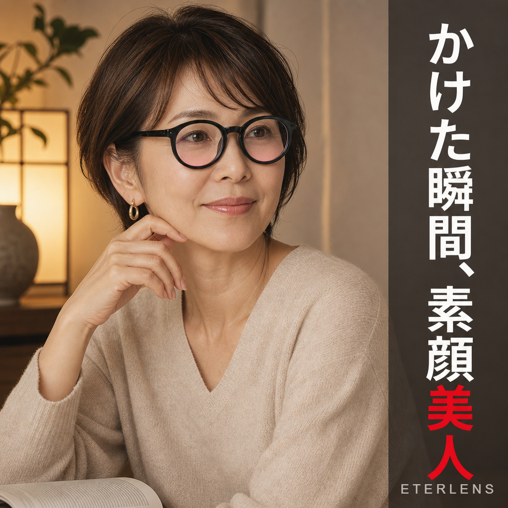 【血色感アップ・美肌効果】Eterlens 度付き チークメガネ | 小顔見えボストンフレーム | 素顔美人・チークカラーレンズ・伊達メガネ