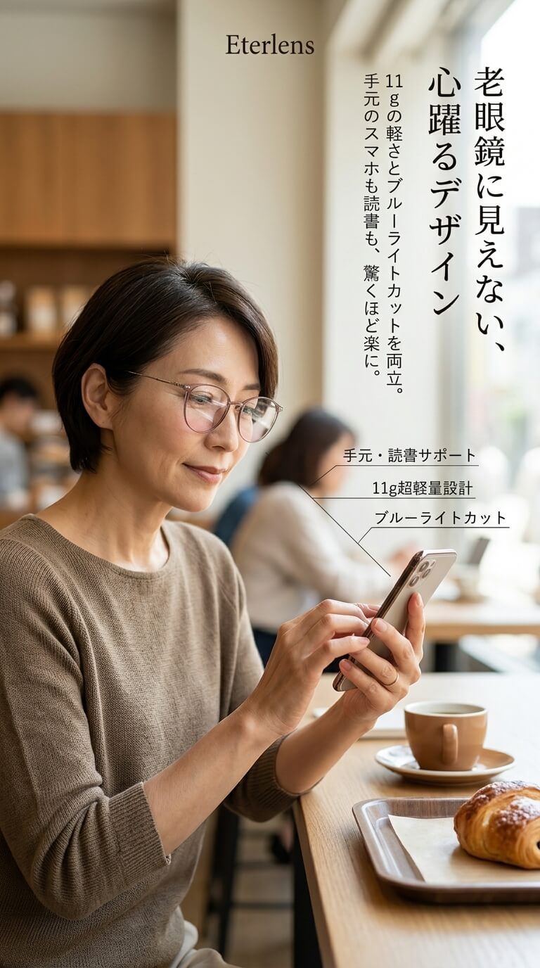 老眼鏡に見えない、心躍るデザイン チークメガネ