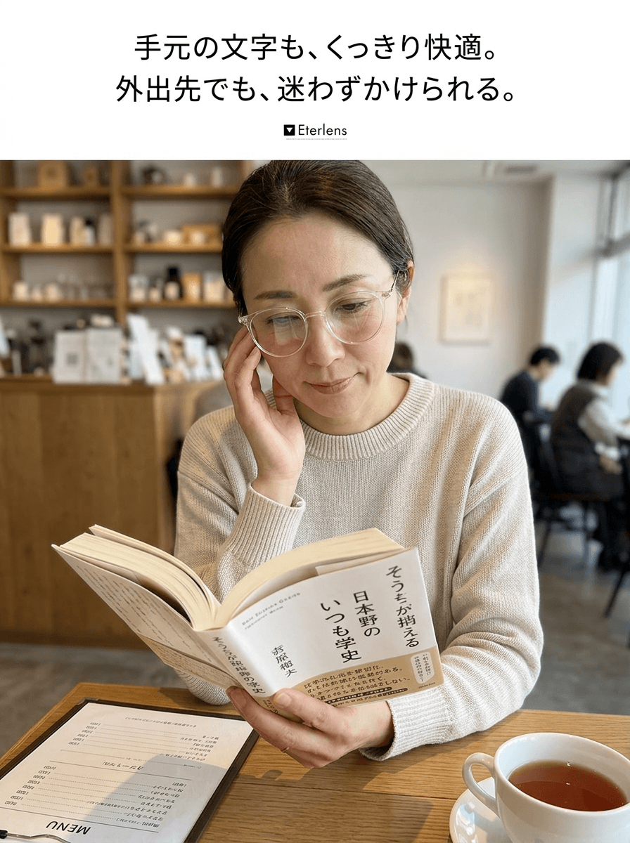 手元の文字もくっきり快適