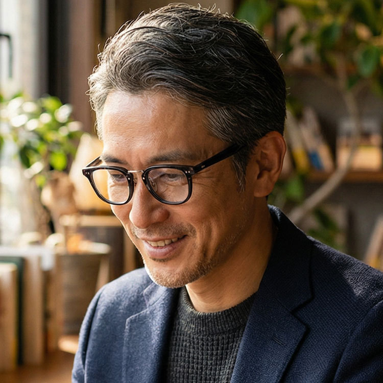 [FX]Eterlens KL "ワン・ビジョン" | これ1本で遠くも近くも、室内も屋外も。| 遠近両用 兼 調光 | クラシックなサーモントブロー メンズ リーディンググラス