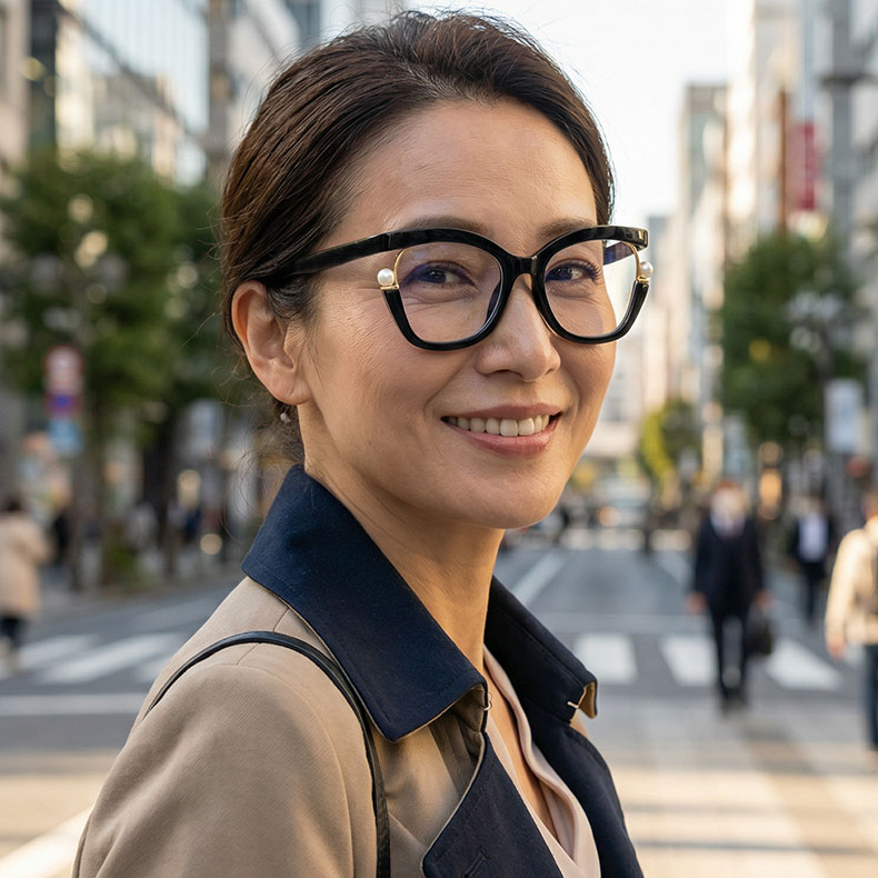Eterlens『Audrey』｜パールが輝く、女優キャッツアイPCメガネ｜ブルーライトカット・老眼鏡 - 商品画像 6/13 (CatEye RxReady)