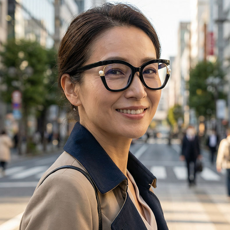 Eterlens『Audrey』｜パールが輝く、女優キャッツアイPCメガネ｜ブルーライトカット・老眼鏡 - 商品画像 6/13 (CatEye RxReady)