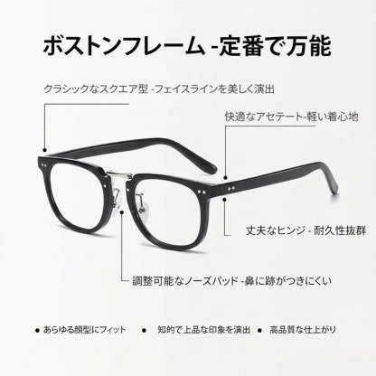 [FX]Eterlens KL "ワン・ビジョン" | これ1本で遠くも近くも、室内も屋外も。| 遠近両用 兼 調光 | クラシックなサーモントブロー メンズ リーディンググラス