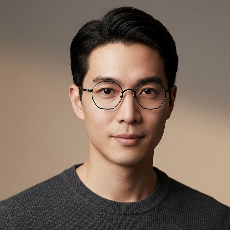 Eterlens | 16g βチタンフレーム【AXIS-8】| 精密工学が生んだオクタゴンデザイン | 究極のフィット感 | 近視・乱視・老眼 カスタム対応| 匠の技が光る一本 - 商品画像 6/14 (Round RxReady)