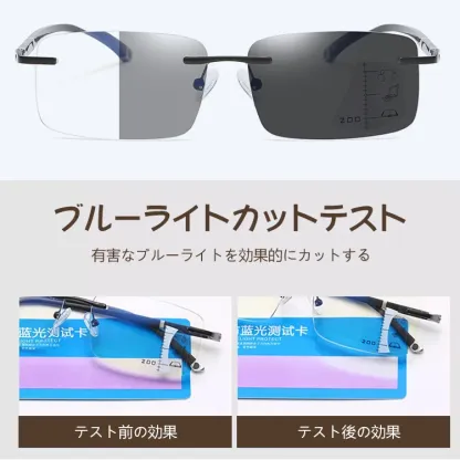 Eterlens リムレス調光ブルーライトカット老眼鏡-Eterlens