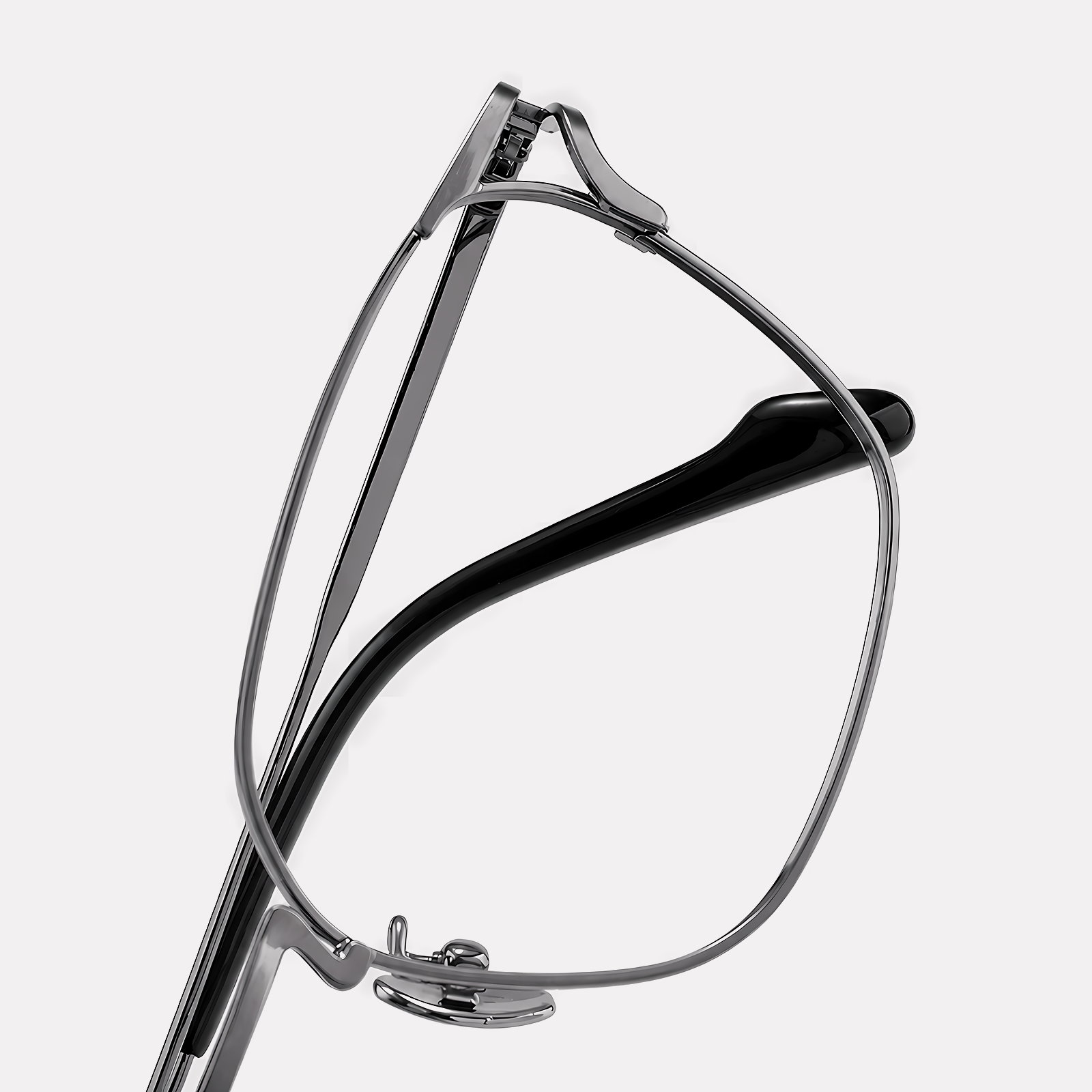 【極細リム・都会的なスクエア型】Eterlens メガネ 度付き対応 老眼鏡 おしゃれ | 柔軟 チタンフレーム | スーツに合う・シャープな印象に 商品画像 3