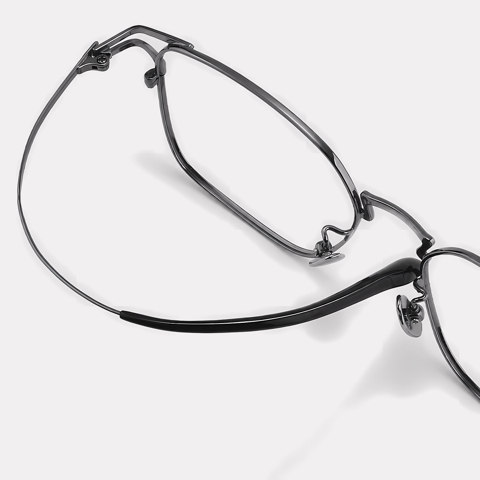 【極細リム・都会的なスクエア型】Eterlens メガネ 度付き対応 老眼鏡 おしゃれ | 柔軟 チタンフレーム | スーツに合う・シャープな印象に 商品画像 4