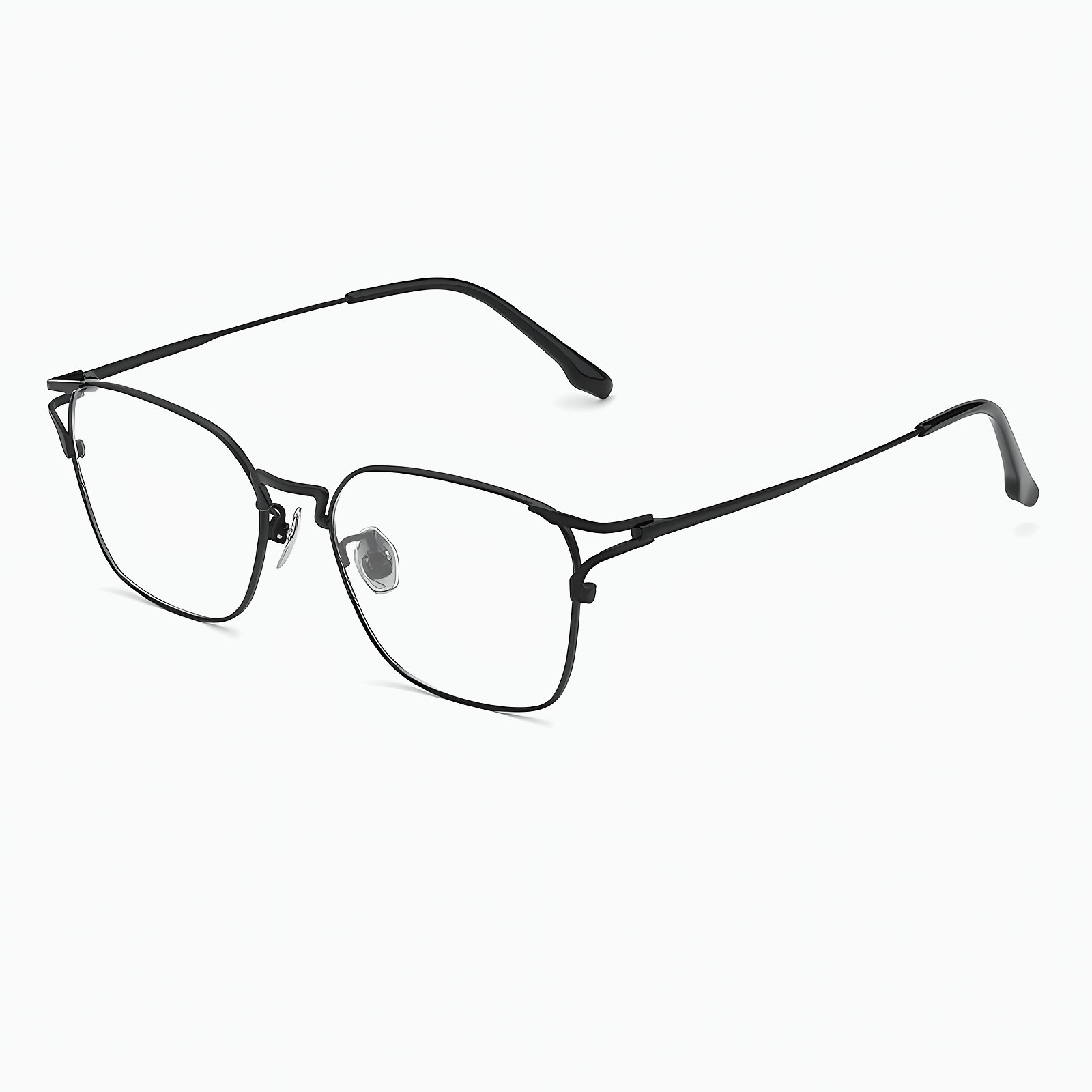 【極細リム・都会的なスクエア型】Eterlens メガネ 度付き対応 老眼鏡 おしゃれ | 柔軟 チタンフレーム | スーツに合う・シャープな印象に 商品画像 7