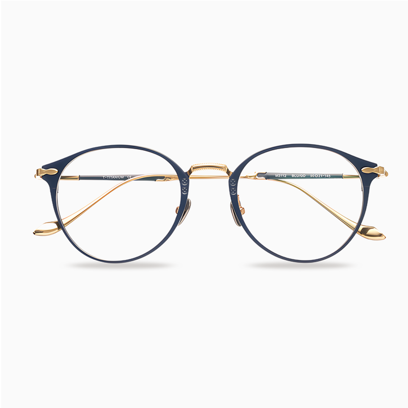 【知的なネイビー×ゴールド・チタン】Eterlens 15g メガネ 度付き おしゃれ ボストン | 軽量・金属アレルギー対応 | クラシック・男女兼用 商品画像 2