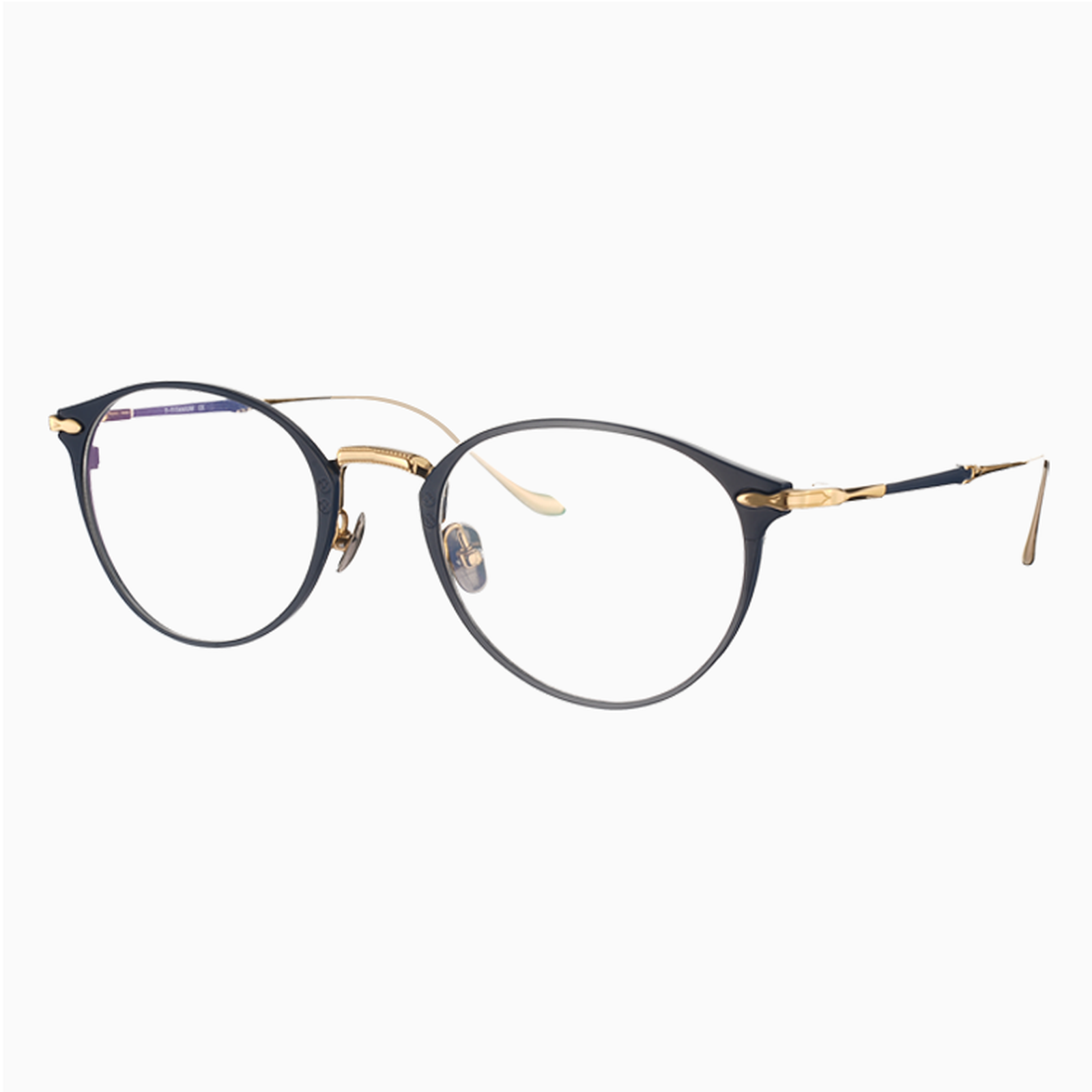 【知的なネイビー×ゴールド・チタン】Eterlens 15g メガネ 度付き おしゃれ ボストン | 軽量・金属アレルギー対応 | クラシック・男女兼用 商品画像 7