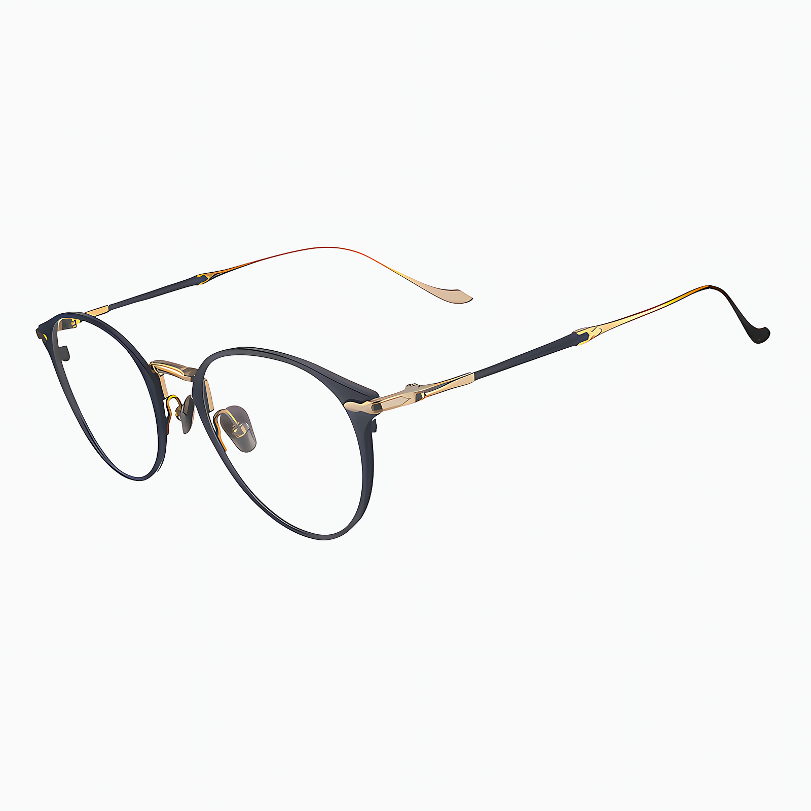 【知的なネイビー×ゴールド・チタン】Eterlens 15g メガネ 度付き おしゃれ ボストン | 軽量・金属アレルギー対応 | クラシック・男女兼用 商品画像 8
