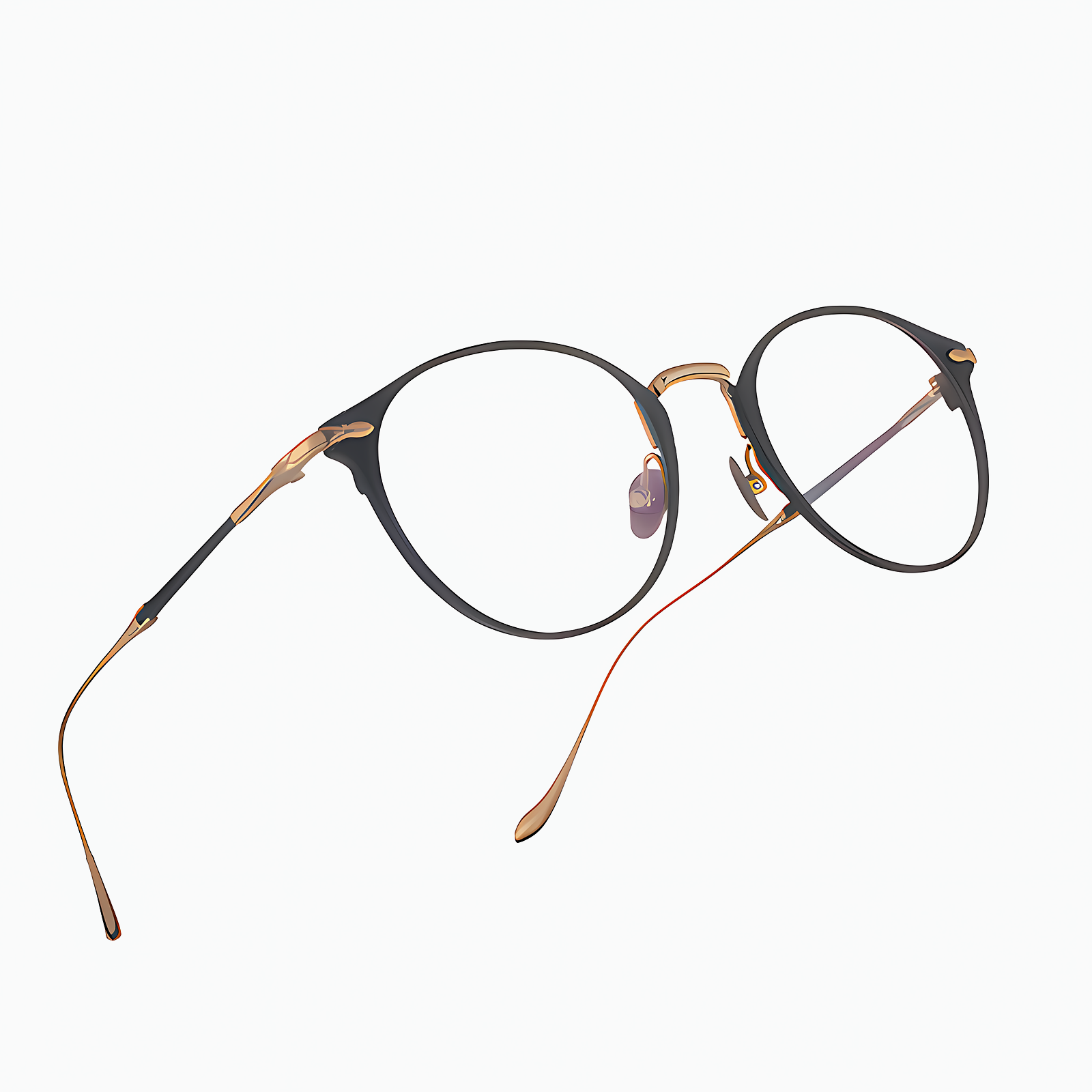 【知的なネイビー×ゴールド・チタン】Eterlens 15g メガネ 度付き おしゃれ ボストン | 軽量・金属アレルギー対応 | クラシック・男女兼用 - 商品画像 9/14 (Boston RxReady)