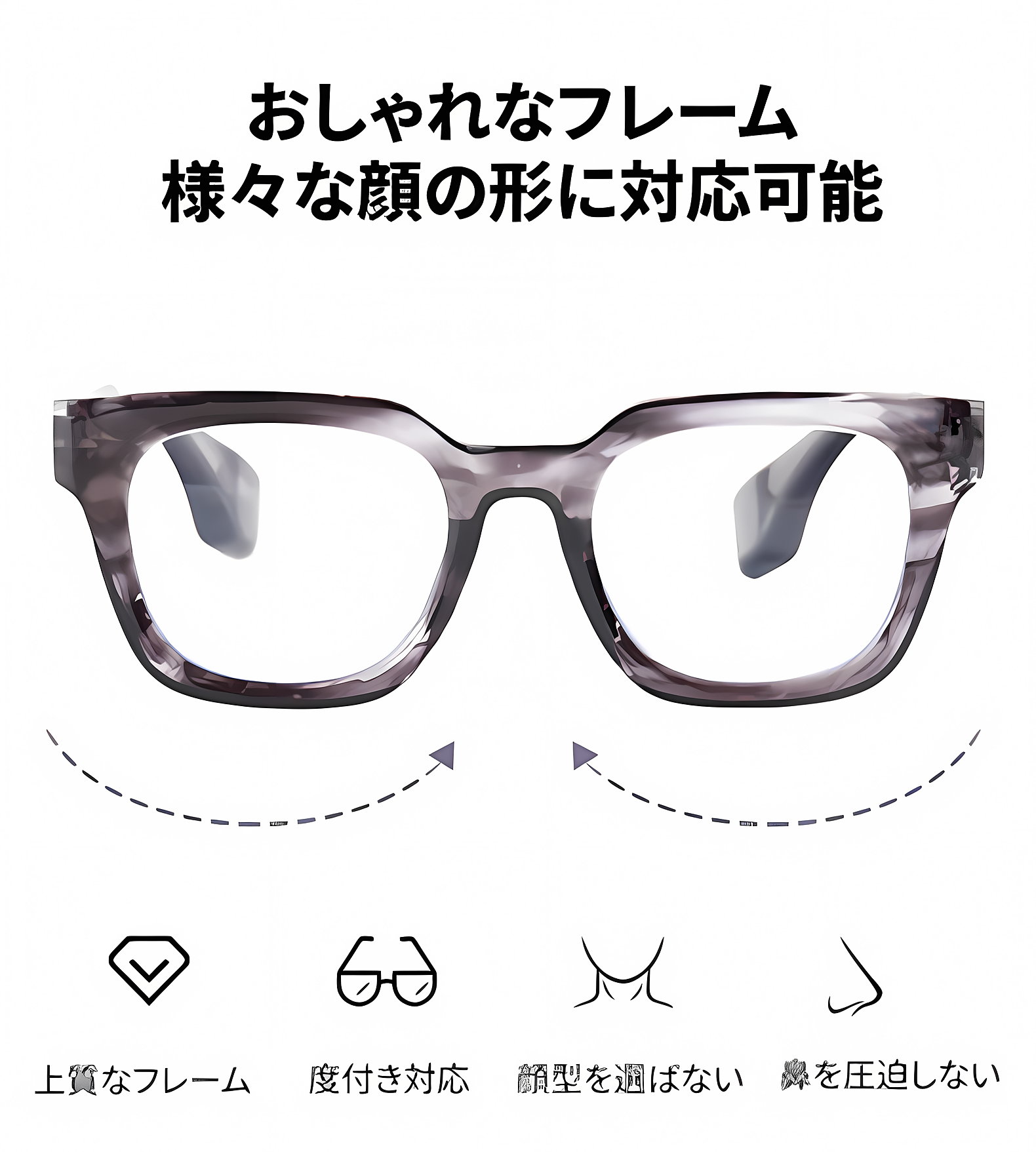 Eterlens | 水墨調極太フレーム老眼鏡 | ブルーライトカット | レトロ