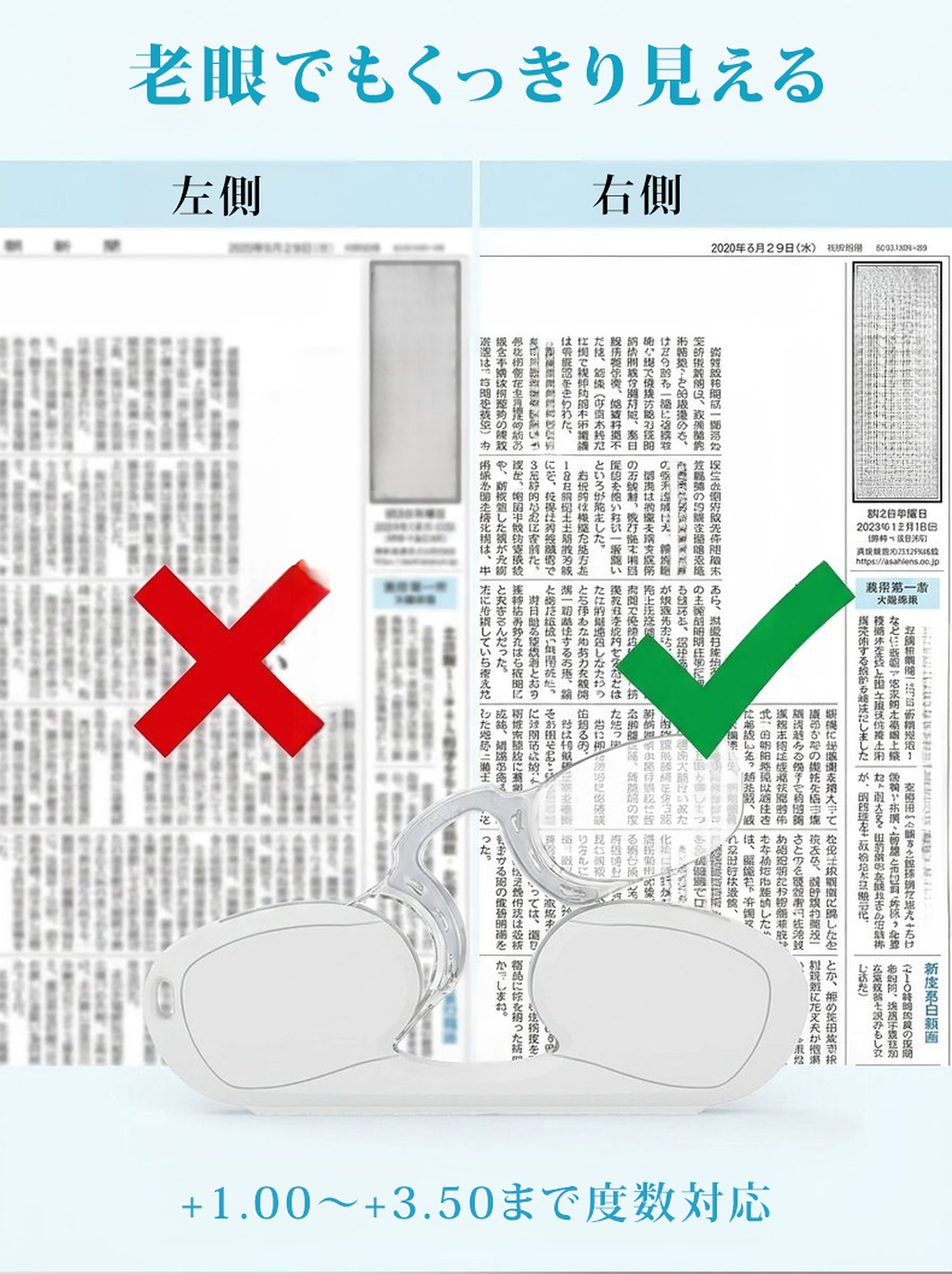 【財布に収まる・テンプルなし】Eterlens ノーズクリップ リーディングミラー｜超軽量シリコン素材｜持ち運び便利｜ユニセックス 商品説明画像 16