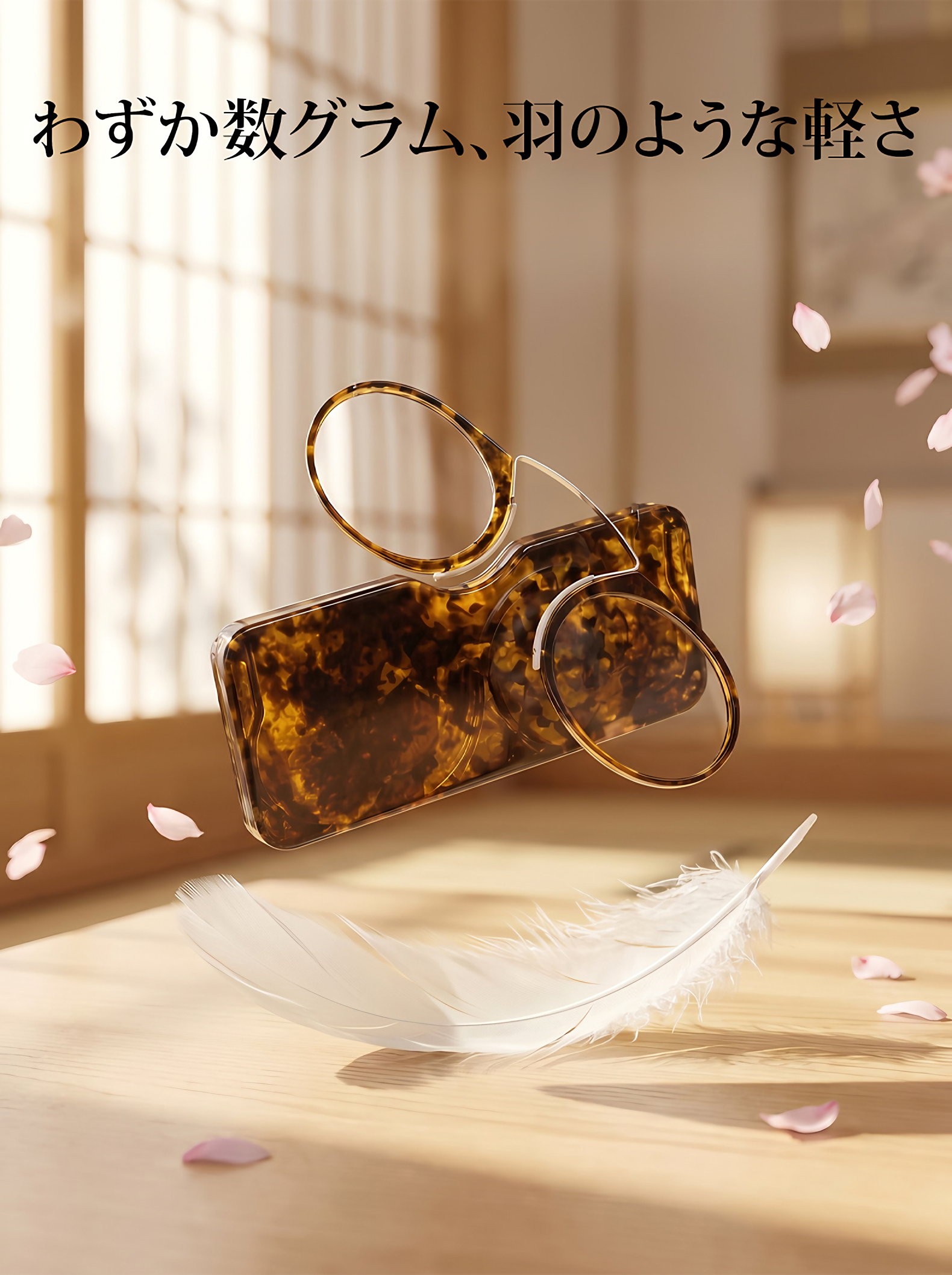 期間限定【1点買うともう1点無料】【財布サイズ・耳を圧迫しない】Eterlens | TR90製ノーズクリップ【Pocket-Air】| テンプルレス| 極薄型デザイン | 携帯性No.1&hellip; 商品説明画像 17