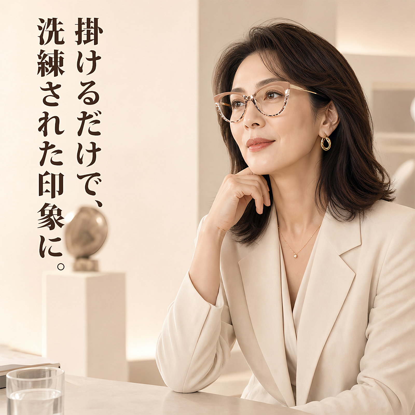 超軽量｜幾何学キャットアイ｜きれいめ映え｜クラシックミニマル｜レディース｜Modern Line｜Eterlens
