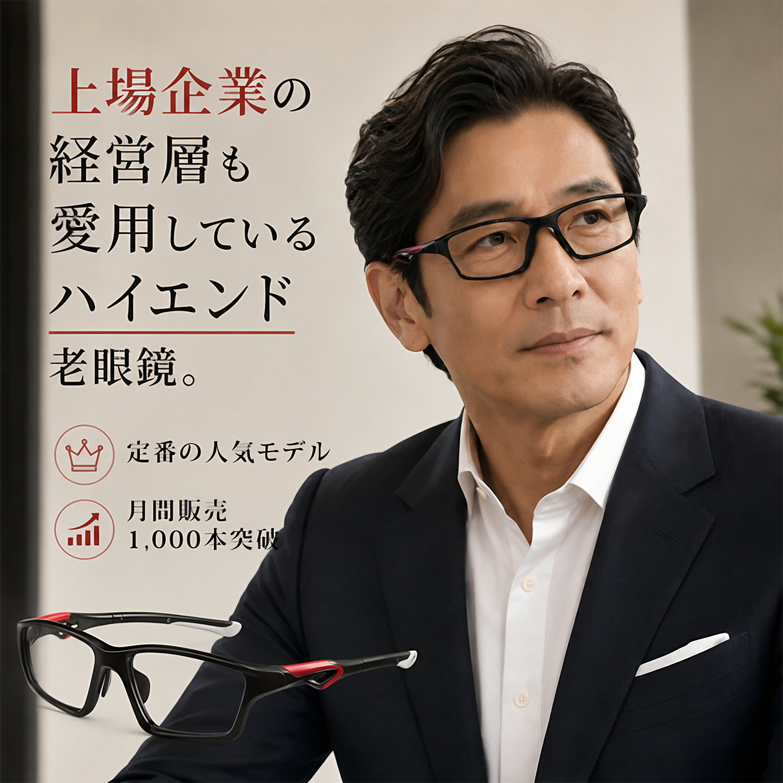 【モジュラス】TR90超軽量｜ブルーライトカット｜調光｜老眼鏡