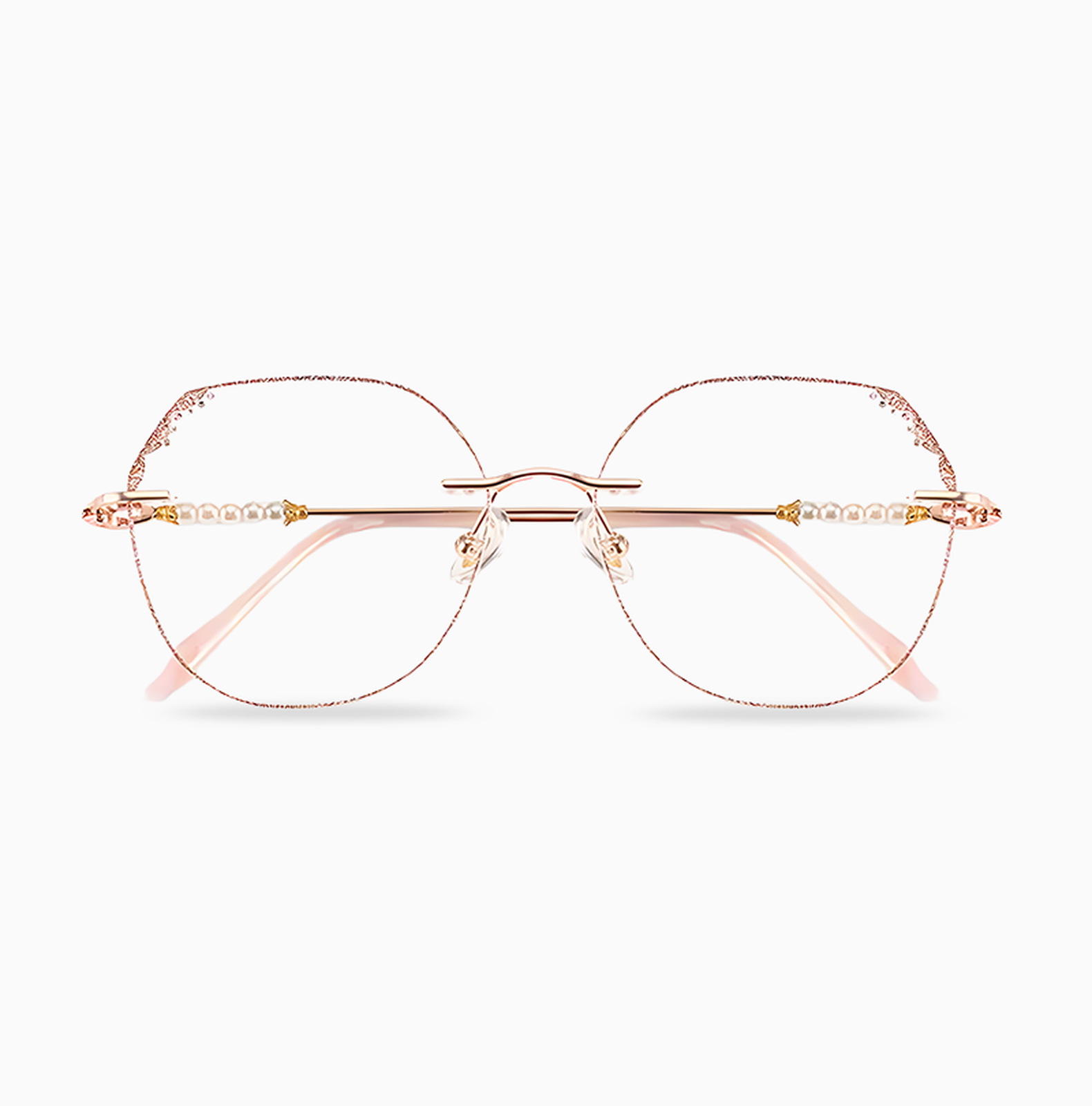 Eterlens ブルーライトカット老眼鏡 | パール装飾  | ファッショナブルで若見え | 形状記憶金属素材 - 商品画像 1/5 (Rimless BlueGuard)