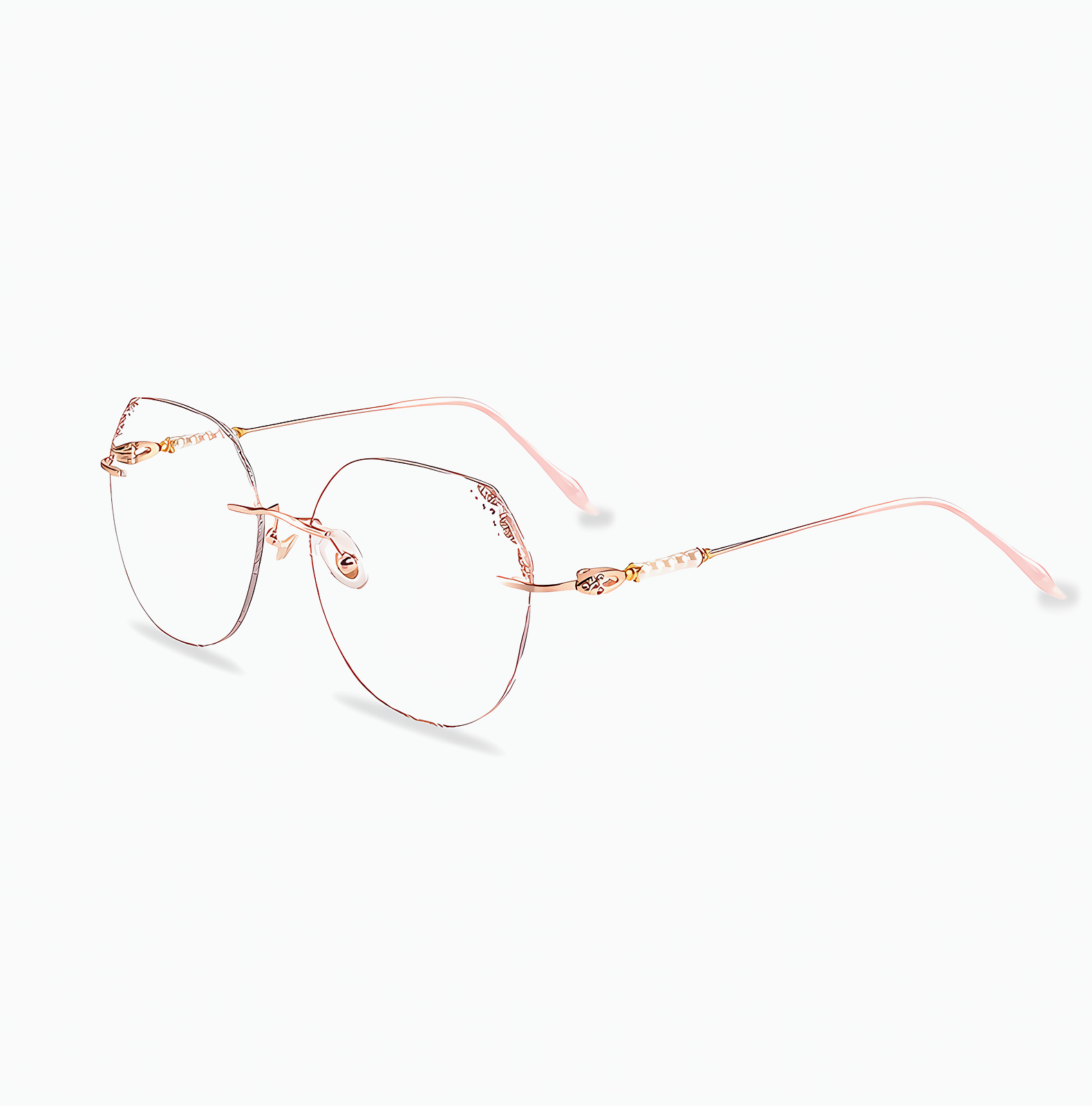 Eterlens ブルーライトカット老眼鏡 | パール装飾  | ファッショナブルで若見え | 形状記憶金属素材 - 商品画像 2/5 (Rimless BlueGuard)