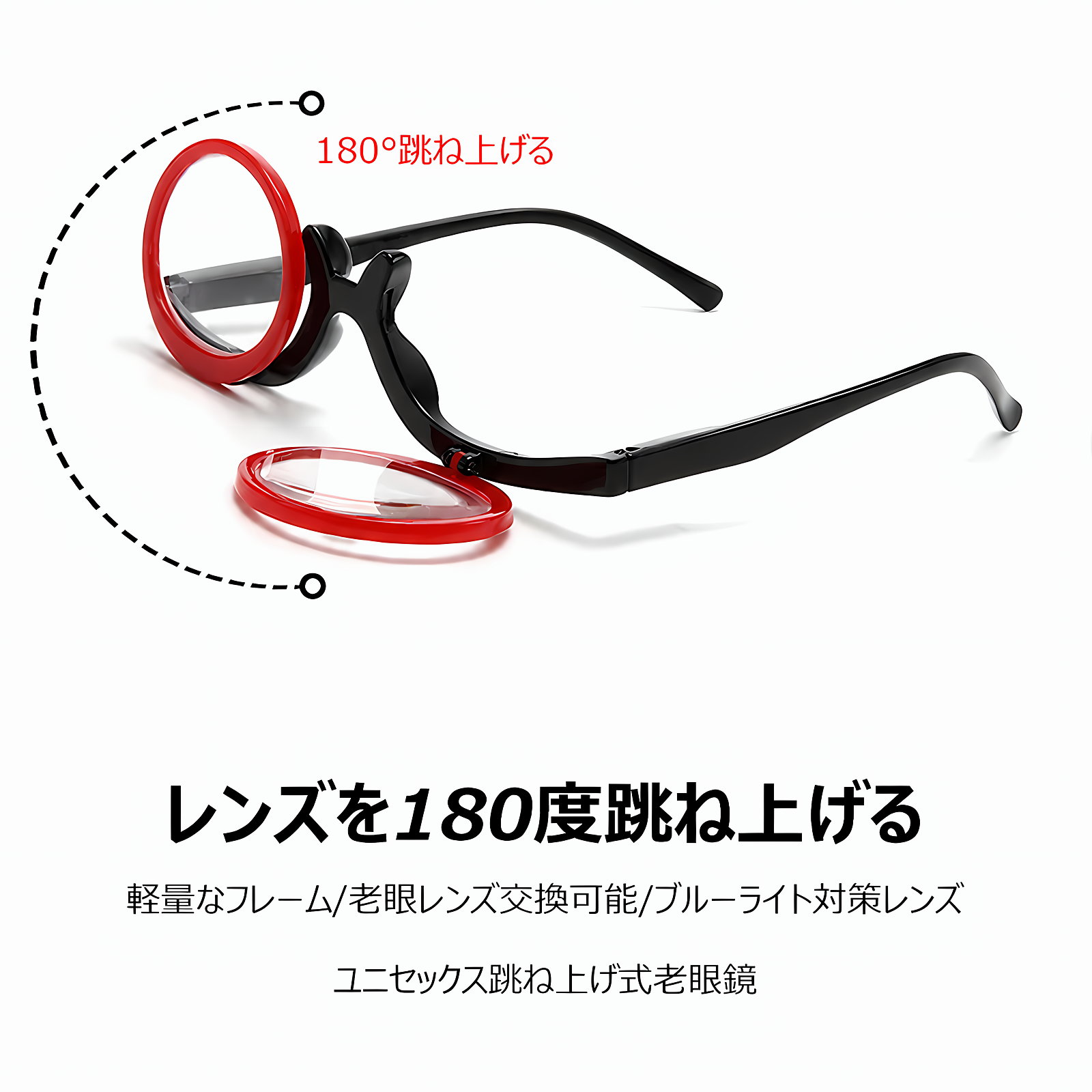 跳ね上げ式老眼鏡 | 丸顔 BlueGuard | Eterlens 商品画像 3