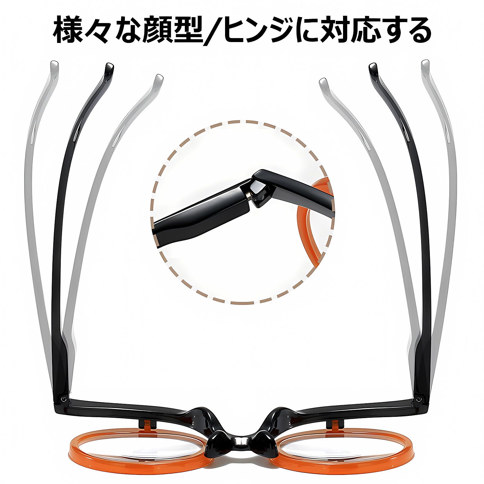 跳ね上げ式老眼鏡 | 丸顔 BlueGuard | Eterlens 商品画像 4