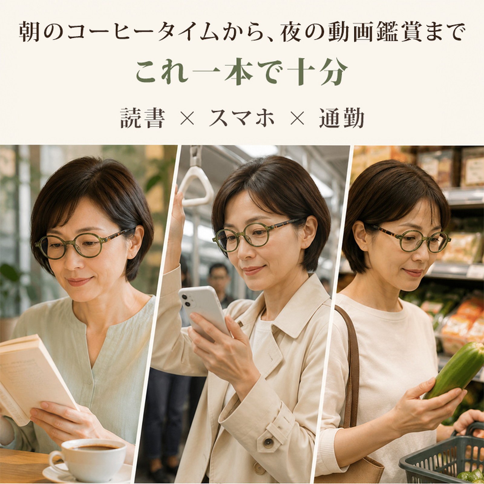 Eterlens「彩(いろどり)」— 知性を彩る、お顔を明るく見せる透き通るようなカラー。老眼鏡に見えない、洗練されたデザイン|TR軽量レトロ眼鏡| 商品画像 7