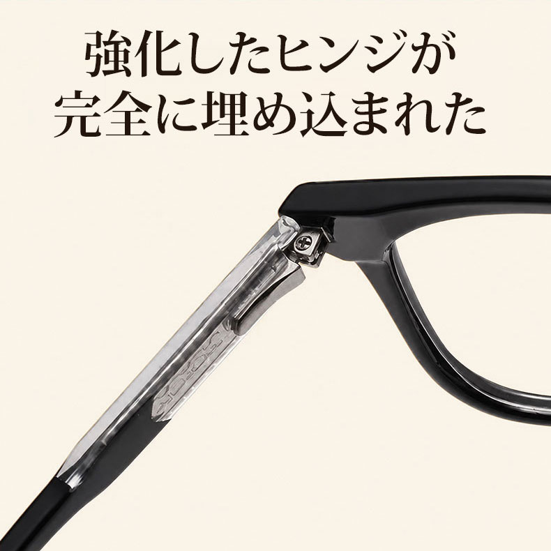 【調光・遠近両用】Eterlens 色が変わる老眼鏡｜大きなスクエア型｜芯張りテンプル｜アセテート｜ブルーライトカット 紫外線対策 ユニセックス
