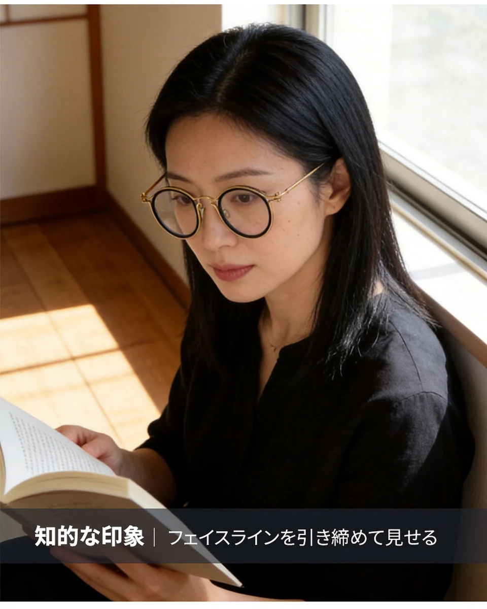 【調光機能・遠近両用】Eterlens |レトロな鯖江風 | サンドイッチ構造のフレーム |クラシックレトロ 小顔効果 |スマート調光 | 近くも遠くもこれ一本| 2色展開 商品説明画像 7