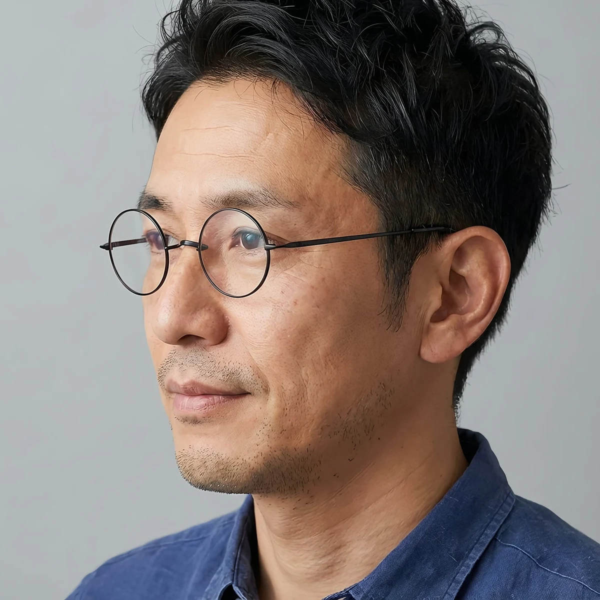 【7g超軽量・鼻パッドなし】｜Eterlens 時の円環コレクション｜チタン製一山タイプ丸メガネ｜化粧崩れ防止・度付き対応・金属アレルギーフリー 商品説明画像 11
