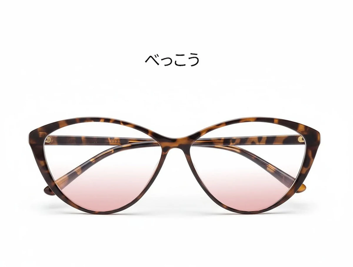 【小顔見え・ライトピンクレンズ】Eterlens おしゃれなキャットアイ型 | 9.5g超軽量ブルーライトカットメガネ │ガーリースタイル | 血色感アップ 度付き対応 商品説明画像 24