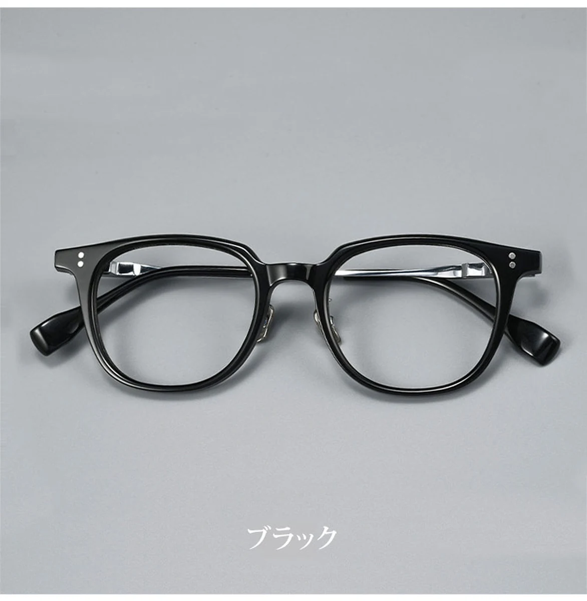 【知的な印象・純チタン】Eterlens 知性の窓｜16.4g 超軽量ボストン型｜アセテートチタン製メガネ｜レトロ風｜オーダーメイド 商品説明画像 11