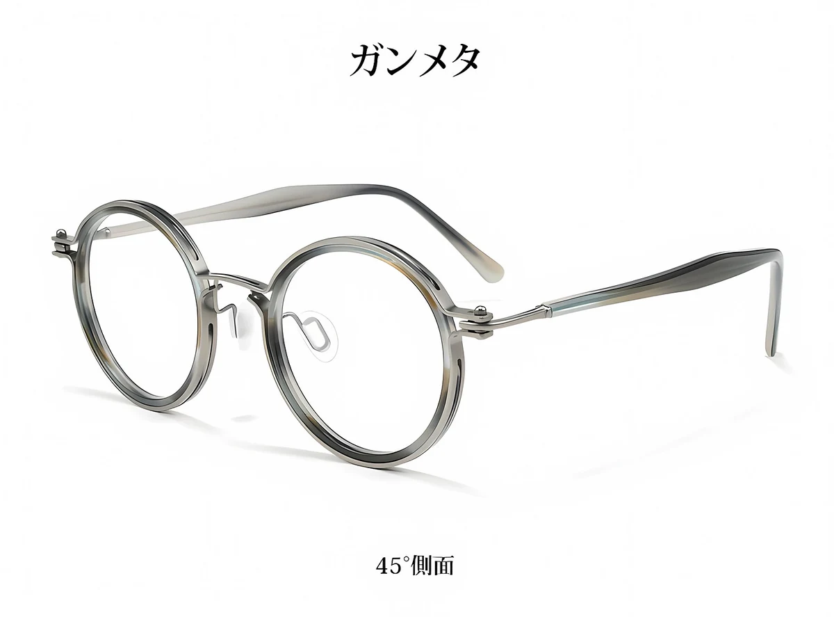 【鯖江風・14.7g超軽量】Eterlens 老眼鏡 おしゃれ 丸メガネ Retro-Classic 14 | 純チタン製 遠近両用 調光対応 | 度付き対応可能・匠の仕上がり 商品説明画像 25