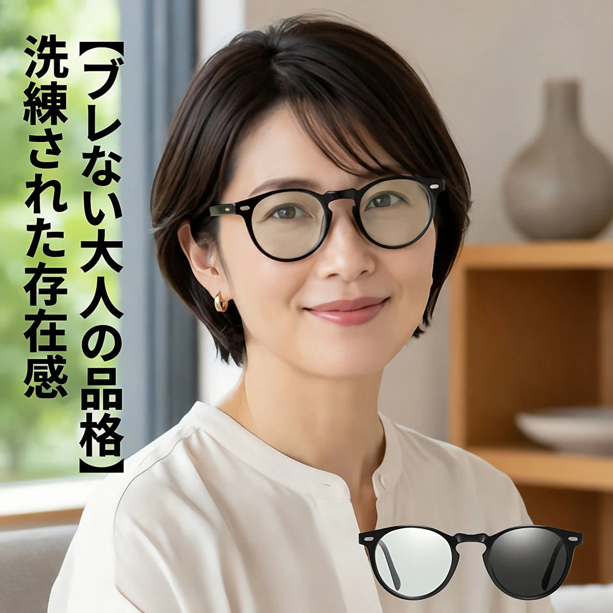 【室内外兼用・自動調光】Eterlens | 偏光レンズを採用 | 光に合わせて自然に色が変化 | UVカット | 運転・旅行・日常使いに | 素顔にもなじむ調光サングラス