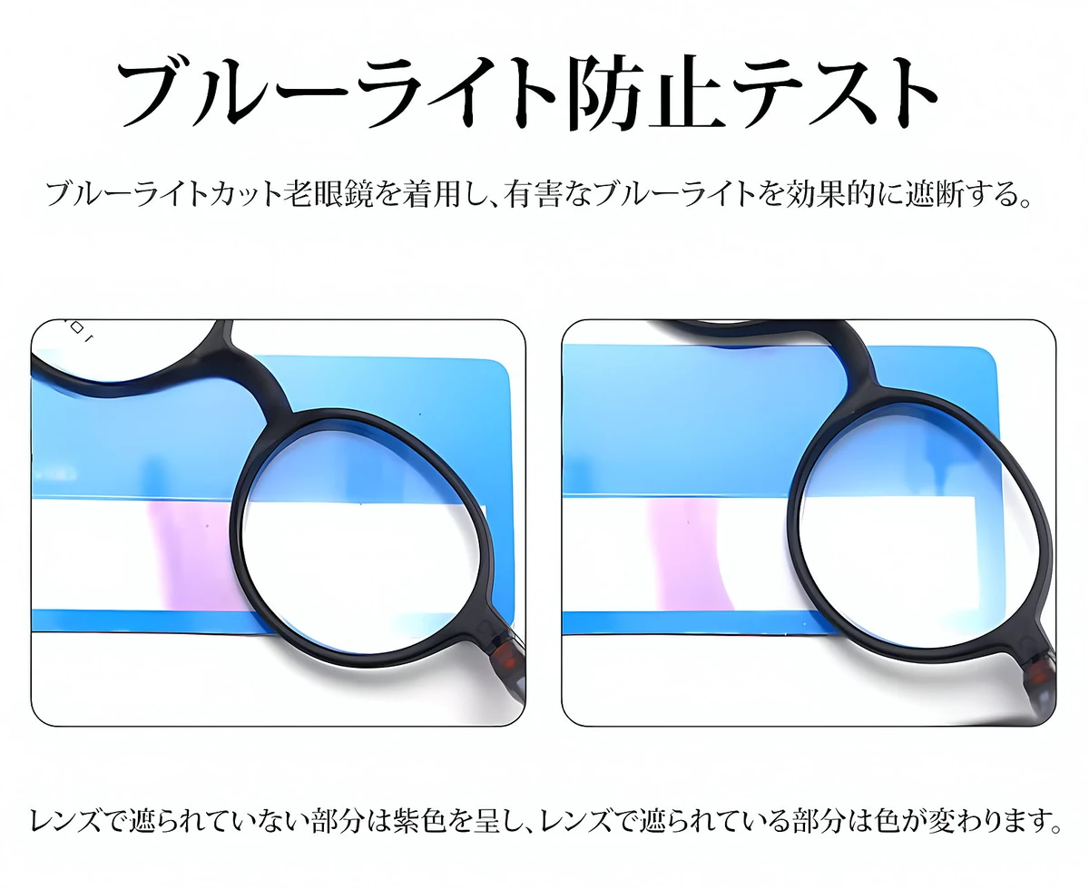 遠近両用ブルーライトカット累進多焦点老眼鏡 | Round Progressive 商品説明画像 13