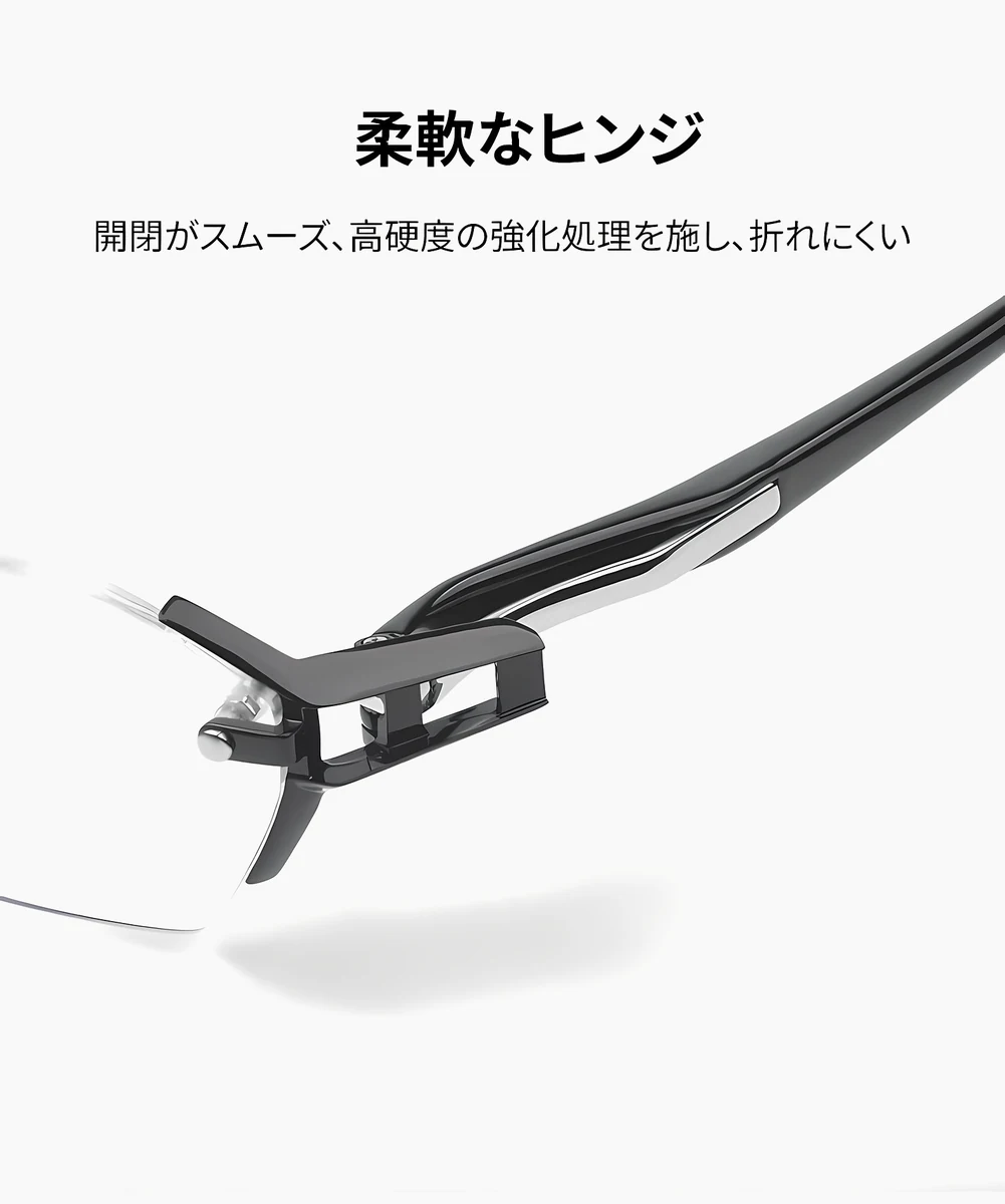 【ブルーライトカット・調光レンズ・リムレス】 Eterlens｜ミニマルな多角形リムレス老眼鏡｜シャープな幾何学デザイン・洗練された印象｜目にやさしくて快適 商品説明画像 18