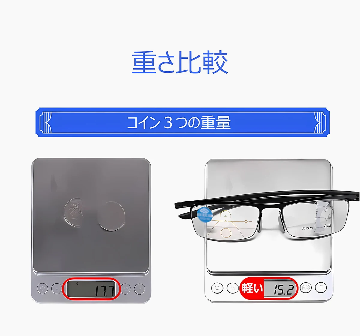 累進多焦点遠近両用ブルーライトカット老眼鏡 | Square Progressive 商品説明画像 17